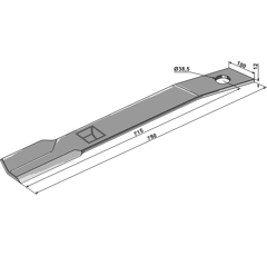 Fléau gauche 780 x 100 x 12 mm pour broyeur SCHULTE H401-058 adaptable