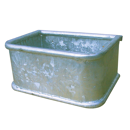 Rechtecktrog Metall mit Rohr u. Ablaufstopfen