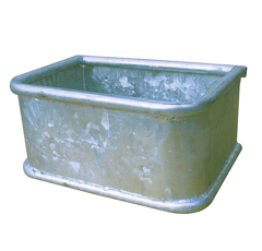 Rechtecktrog Metall mit Rohr u. Ablaufstopfen