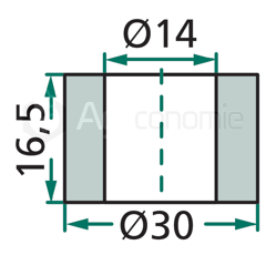 Entretoise 16,5x13,5 pour broyeur DÜCKER adaptable 