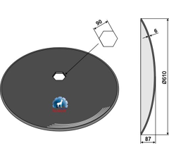 Disque lisse ∅610x6 pour cover crop Hex 90 adaptable - Blacksteel©