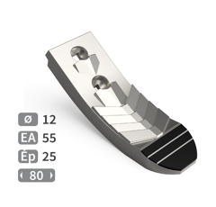 Soc de cultivateur, attaque en forme de cœur, 2 trous avec plaquettes carbure et plaquettes carbure arrière BEDNAR KM060334 adaptable