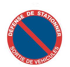 Plaque de signalisation défense de stationner