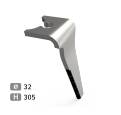 Dent de herse rotative Droite plaquettes carbure, fixation rapide BREVIGLIERI E0100129 adaptable