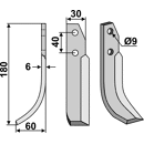 Fräsmesser Links 180 x 30 Nibbi Bruno Nachbau