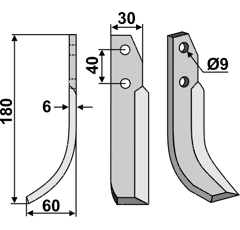 Fräsmesser Links 180 x 30 Nibbi Bruno Nachbau