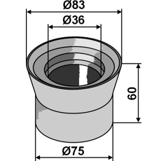 Langer Flansch 60 mm - 83 mm Nachbau  