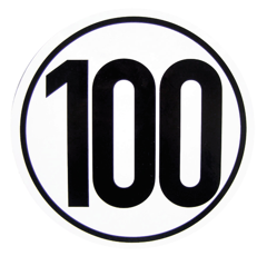 Panneau limitation de vitesse 100 km/h feuille autocollante adaptable