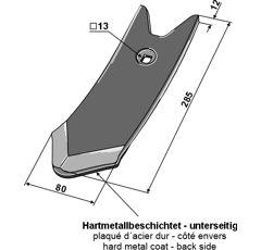 Scharspitze 285 mm für Grubber KÖCKERLING 506062 Nachbau