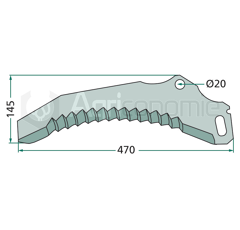Couteau pour autochargeuse PÖTTINGER 00434070 adaptable