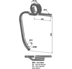 Dent à spirale pour cultivateur KVERNELAND KW5166 adaptable - Blacksteel©