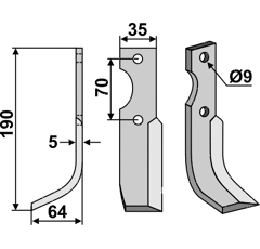 Fräsmesser Links 190 x 35 Fort Nachbau
