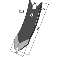 Spitze für Grubber KONGSKILDE OVERUM 100003120 Nachbau