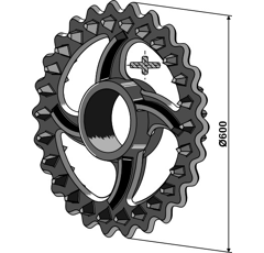 Roue crosskill Ø 600 mm pour rouleau émotteur DAL-BO 18126 adaptable - BlackSteel©