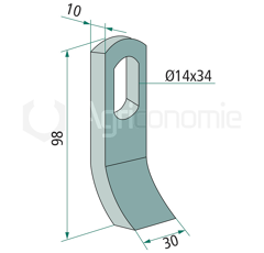 Fléau pour broyeur 98x30mm GILBERSadaptable 