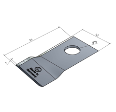 KM-Klinge links 94x47x3 mm,LochØ: 19 mm FEL121692N Fella Nachbau 