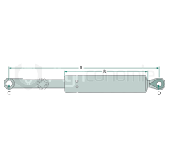Vérin à gaz pour machine agricole FENDT F231800205010 adaptable