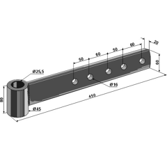 Tiefenlockerer-Schaft 450 mm für LEMKEN – Nachbau  
