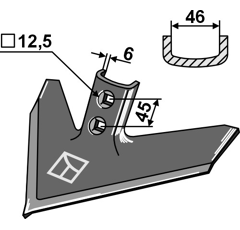 Soc à patte d’oie pour cultivateur JOHN DEERE 1547099C2 adaptable