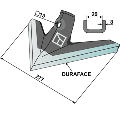 Gänsefußschar 277mm - DURAFACE - Farmet Kompaktomat - Nachbau
