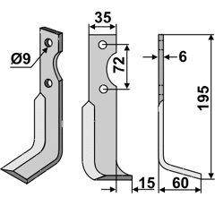 Fräsmesser Rechts 195 x 35 Casorzo Nachbau