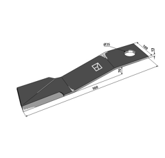 Fléau gauche 560 mm pour broyeur BOMFORD 00764663 adaptable