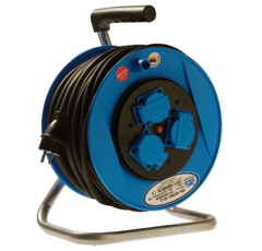 Enrouleur 40 m + prises avec couvercle de sécurité