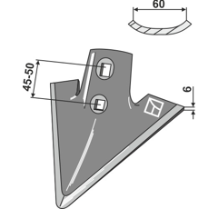 Gänsefußschar 210mm - Kongskilde - Nachbau