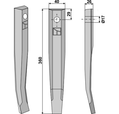 Kreiseleggenzinken Kuhn 360x40 528-02100 Nachbau
