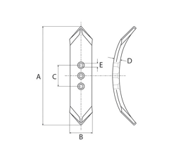 Soc réversible pour cultivateur KONGSKILDE 105000833 adaptable