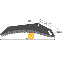 Couteau d'ensilage pour mélangeuse PÖTTINGER 434.050 adaptable - Blacksteel©