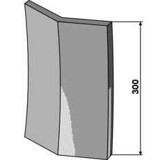 Lame gauche 300 mm pour cultivateur GREGOIRE BESSON - QUIVOGNE adaptable