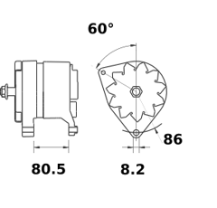Alternateur MAHLE LETRIKA 14 V - 70 A / MG 212