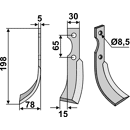 Fräsmesser Links 198 x 30 Eurosystem Nachbau