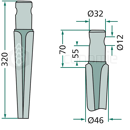 Kreiseleggenzinken Rau 320mm Nachbau