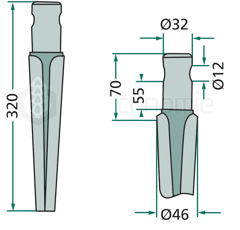 Kreiseleggenzinken Rau 320mm Nachbau