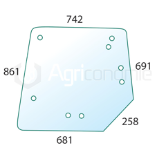 Heckscheibe rechts f. Landmaschine MASSEY FERGUSON 3902141M1 - Nachbau