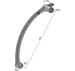 Arm für Rollenstriegel mit langer Nabe - 2555116 | Yetter - Nachbau