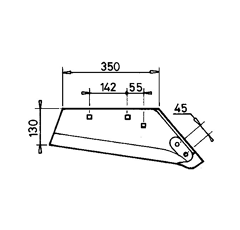 Soc à pointe droit 14" pour charrue RABEWERK 2701.33.01 adaptable