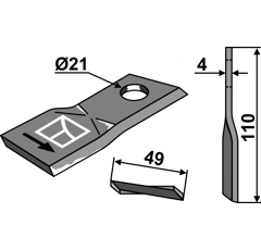 Couteau gauche pour faucheuse PÖTTINGER 434969 adaptable - Blacksteel©