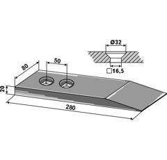 Schar für Tiefenlockerer RABE 2607.18.01 – Nachbau