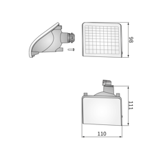 Phare de travail droit pour tracteur JOHN DEERE AL78178 adaptable