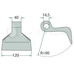 Marteau 40x120 TR14,5 FERRI / ZANON 0901143 adaptable