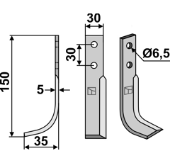 Fräsmesser 150x30mm, links - 2832440110 | Holder - Nachbau
