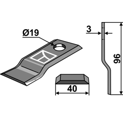 Couteau pour faucheuse PÖTTINGER 434993 adaptable - Blacksteel©