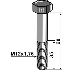 Sicherungsschraube M12 ohne Mutter 60 mm Nachbau