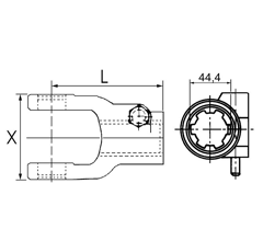 Mâchoire extremite 1"3/4 6C 36x89 mm verrou à poussoir | WALTERSCHEID