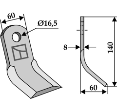 Couteau Y pour broyeur ORSI 23002 adaptable - Blacksteel©