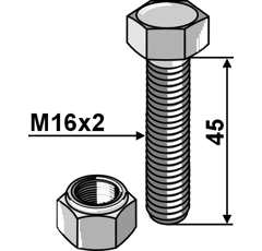 Boulon M16 x 45 mm - 8.8 adaptable - BlackSteel©