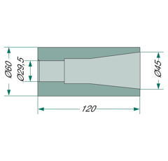 Einschweißbuchse 120 mm  KVERNELAND 18100-36 - Nachbau